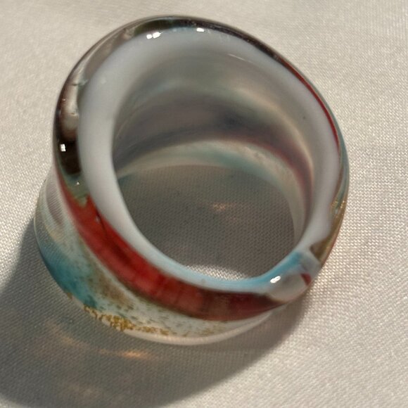 Murano Glass Ring - Size 7.5 - Picture 3 of 4